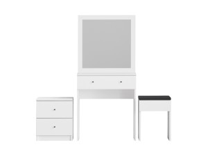 Zestaw drewnianych toaletek "Nice" - 65 x 35 x 139 cm - Biały