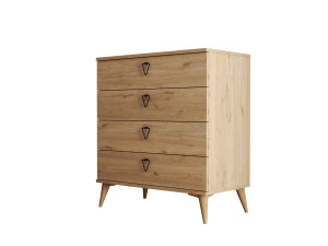 Drewniana komoda "Versa-Ce" - 80 x 45 x 90 cm - Brązowy