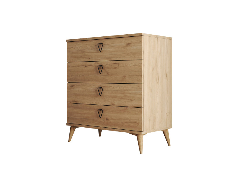 Drewniana komoda "Versa-Ce" - 80 x 45 x 90 cm - Brązowy
