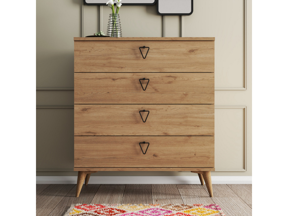 Drewniana komoda "Versa-Ce" - 80 x 45 x 90 cm - Brązowy