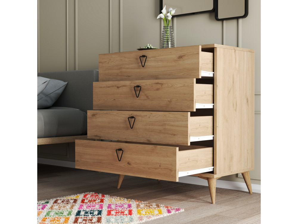 Drewniana komoda "Versa-Ce" - 80 x 45 x 90 cm - Brązowy