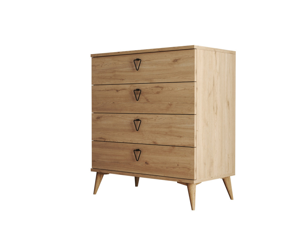 Drewniana komoda "Versa-Ce" - 80 x 45 x 90 cm - Brązowy