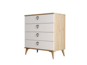 Drewniana komoda "Versa-Ce" - 80 x 45 x 90 cm - Biały