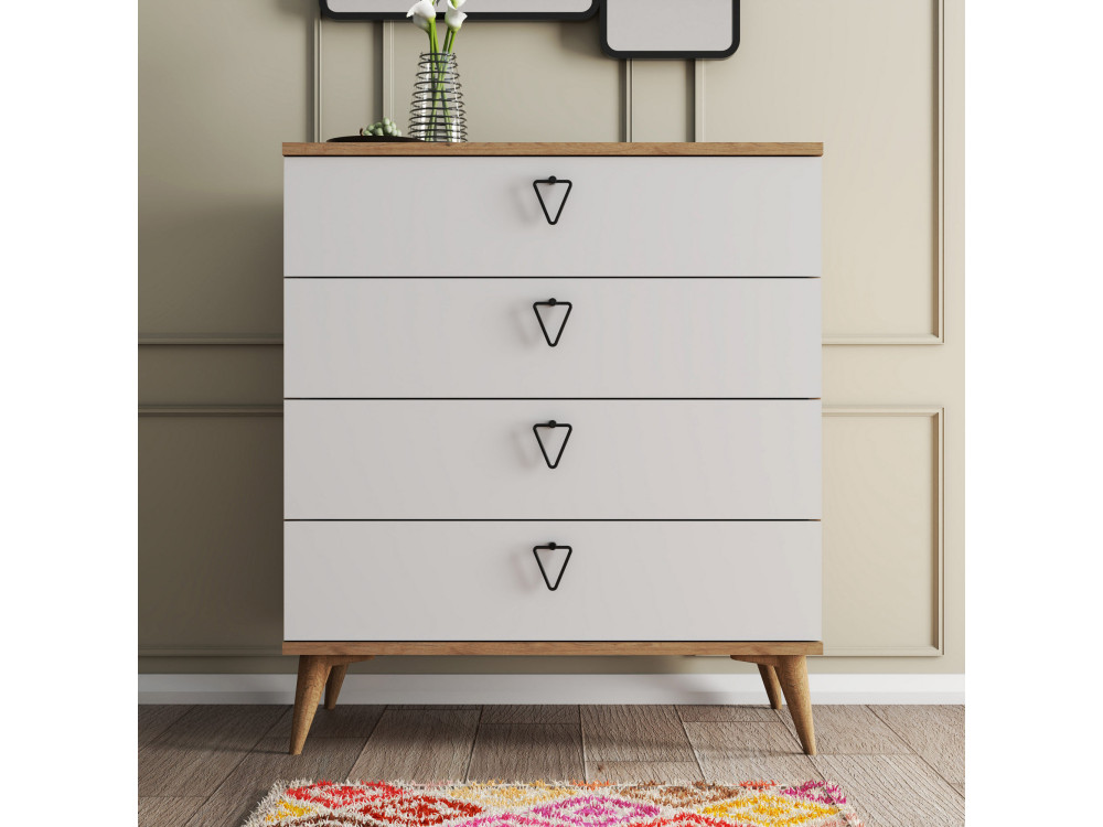 Drewniana komoda "Versa-Ce" - 80 x 45 x 90 cm - Biały