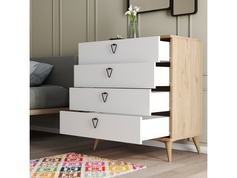 Drewniana komoda "Versa-Ce" - 80 x 45 x 90 cm - Biały