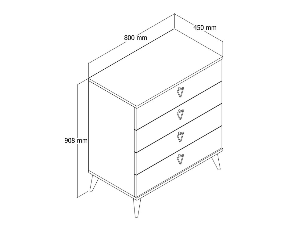 Drewniana komoda "Versa-Ce" - 80 x 45 x 90 cm - Biały