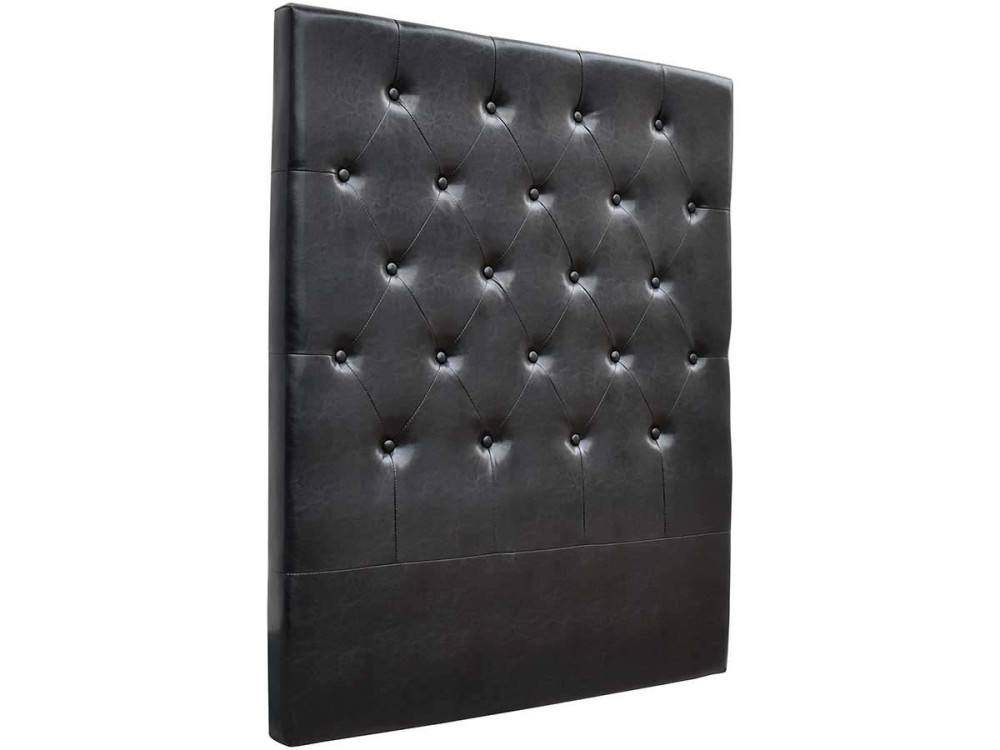 Pikowany zagłówek "Deco" - 99 cm - Czarny - Z PVC