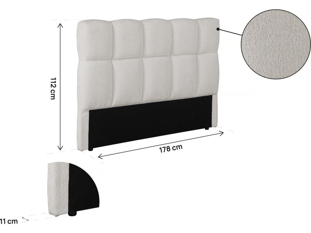 Zagłówek "Alpe d'Huez" z grubego materiału - 160 cm - Beżowy