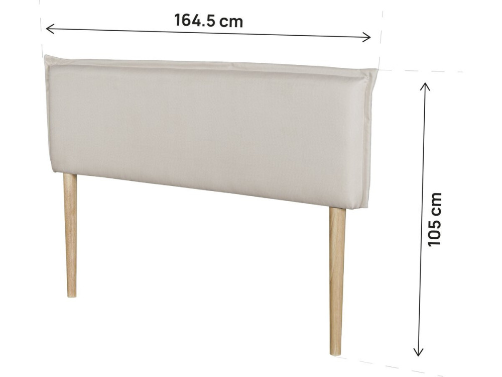 Zagłówek "Jessica" z lnu - 160 cm - Beżowy
