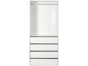 Szafa "Opéra" z 4 szufladami i 1 miejscem do powieszenia - 80 x 45 x 180 cm - Biały