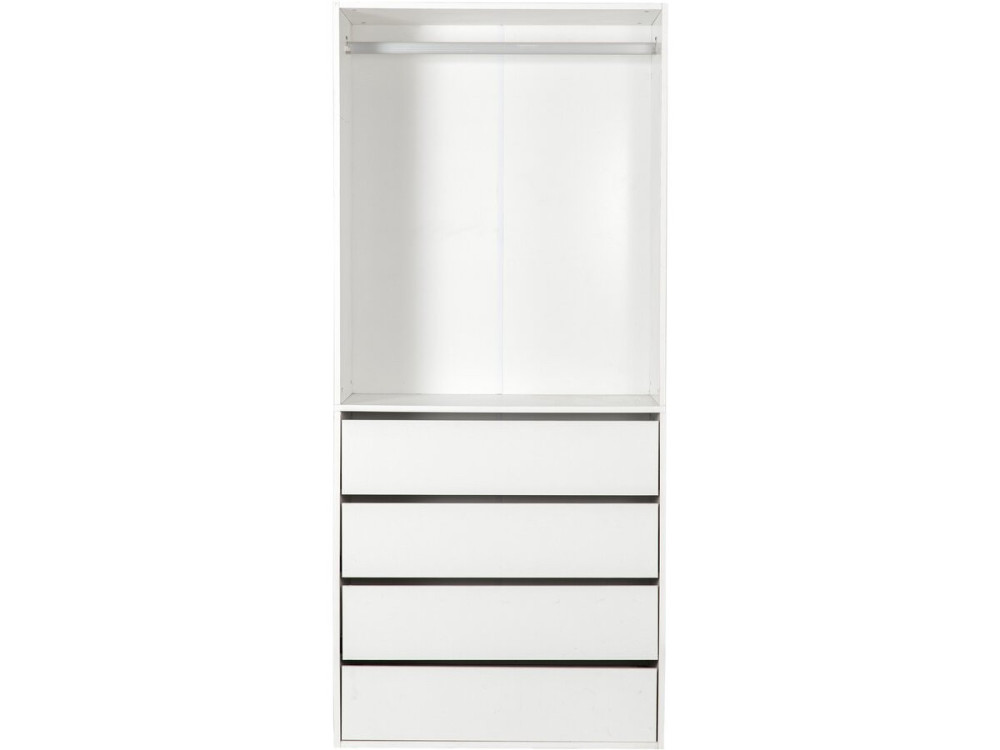 Szafa "Opéra" z 4 szufladami i 1 miejscem do powieszenia - 80 x 45 x 180 cm - Biały