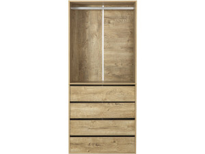 Szafa "Opéra" z 4 szufladami i 1 miejscem do powieszenia - 80 x 45 x 180 cm - Beżowy
