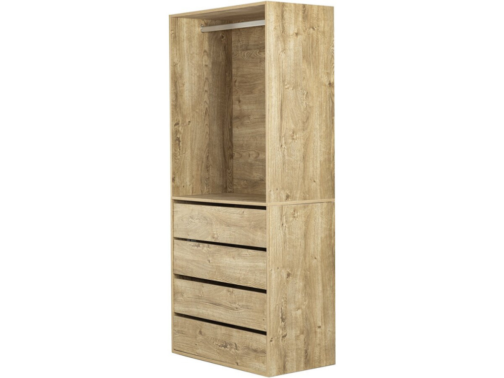 Szafa "Opéra" z 4 szufladami i 1 miejscem do powieszenia - 80 x 45 x 180 cm - Beżowy