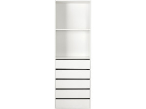 Szafa "Opéra" z 5 szufladami i 2 półkami - 60 x 45 x 180 cm - Biały