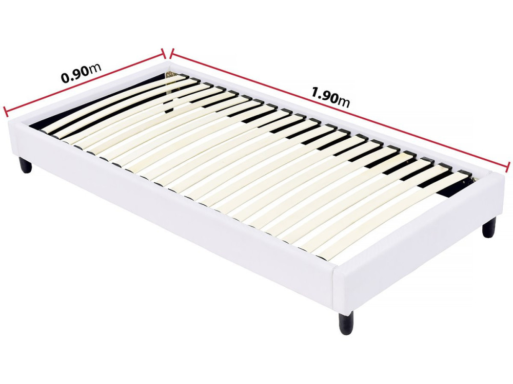 Stelaż tapicerowany listwowy - 90 x 190 cm - 20 listew - Biały