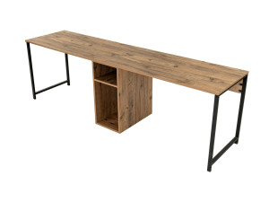 Podwójne biurko do gabinetu - 240 x 60 x 74 cm - sosna atlantycka czarna