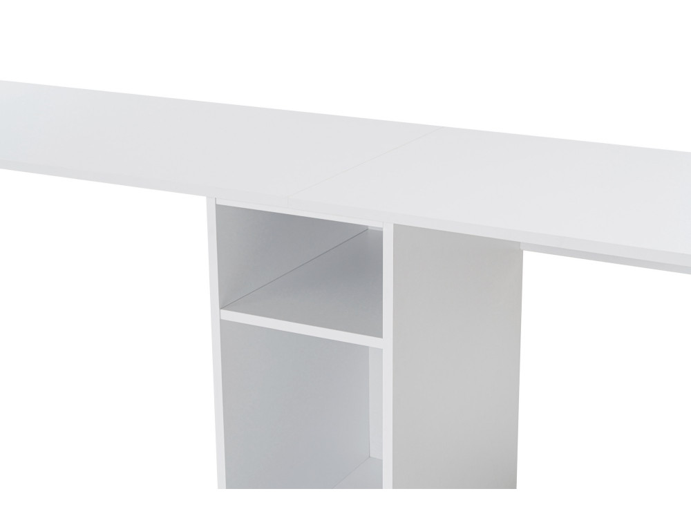 Podwójne biurko do nauki - 240 x 60 x 74 cm - Białe złoto