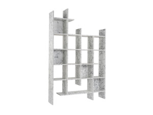 Drewniany regał "Manco" 122 x 25,5 x 188 cm - marmur Carrara