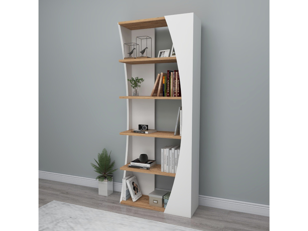 Drewniany regał "Selge" - 63 x 23 x 150 cm - Atlantic PineWhite
