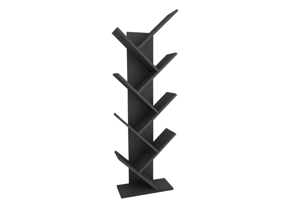 Drewniany regał "Hitit" - 46 x 22 x 128 cm - Antracytowy szary