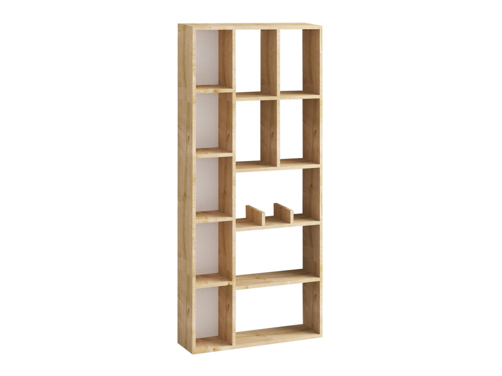 Drewniany regał "Demios" - 75 x 18 x 170 cm - Dąb Szafirowy
