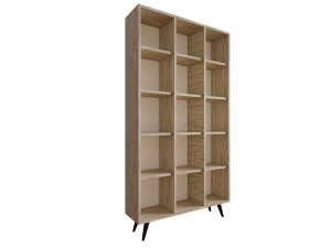 Drewniany regał "Zipa" 100 x 25 x 184 cm - trawertyn