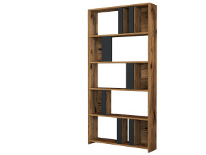 Drewniany regał "Lima" 90 x 20 x 180 cm - Orzech włoski