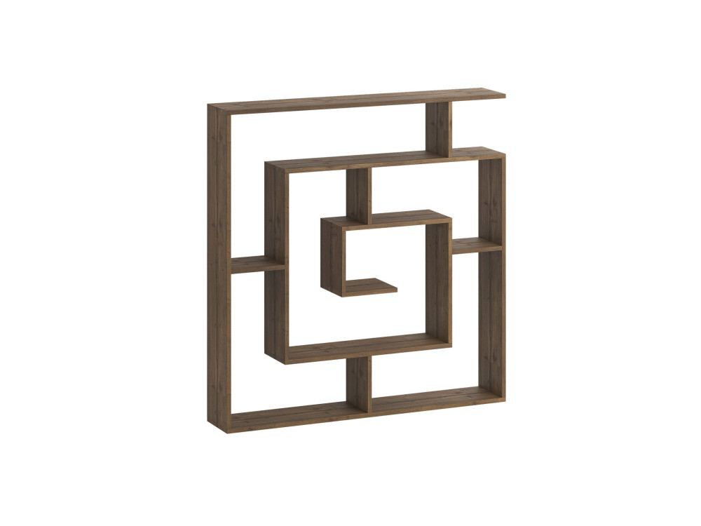 Drewniany regał "Labirent" - 125 x 22 x 129 cm - Brązowy