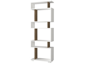 Drewniany regał "Blok" - 60 x 19 x 165 cm - Brązowy