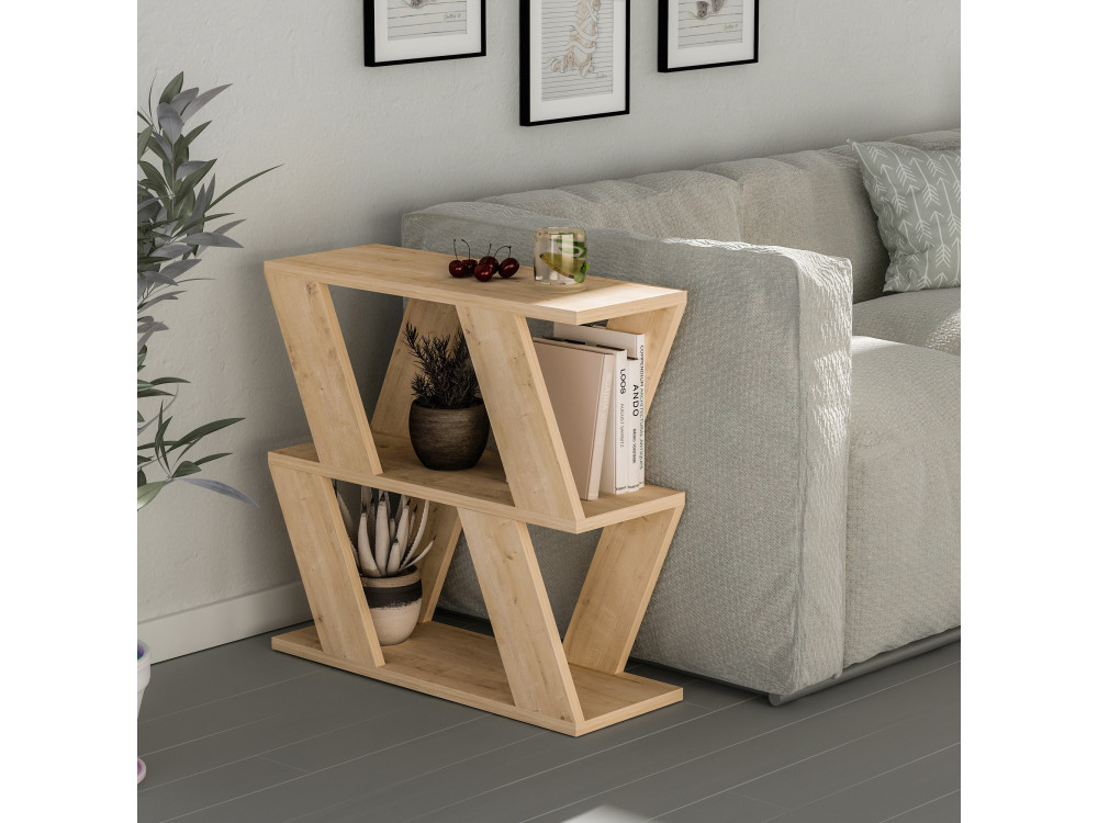 Drewniany stolik boczny "Lazena" - 60 x 22 x 57 cm - Dąb