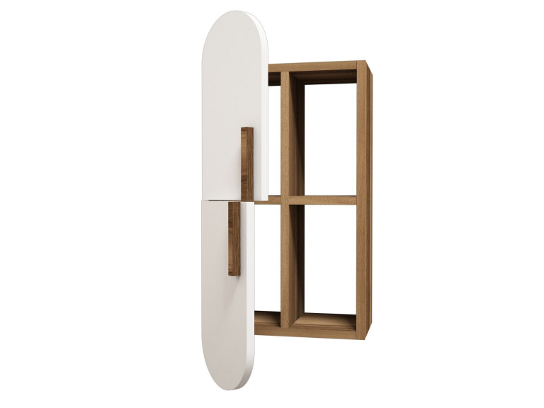 Drewniana półka ścienna "Rose" - 35 x 22 x 60 cm - WalnutWhite