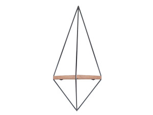 Geometryczna drewniana półka ścienna "WR039" - 23 x 15 x 60 cm - Brązowy