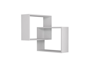 Zestaw 2 drewnianych narożnych półek ściennych "Ring" - 68 x 60 x 68 cm - Biały
