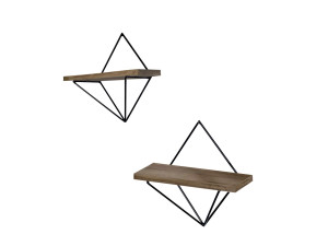 Drewniane półki ścienne "WR046" - 30 x 14 x 30 cm - Brązowe
