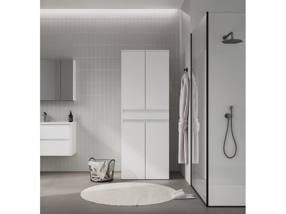 Szafka pod pralkę „Neve 70” – 70 x 73 x 193 cm – matowa biel
