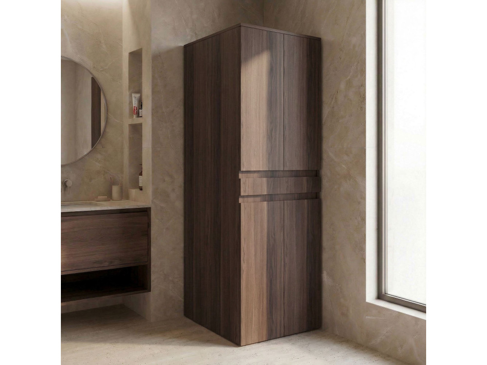 Szafka pod pralkę „Neve 70” – 70 x 73 x 193 cm – ciemny orzech