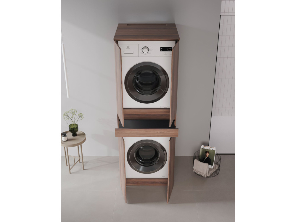 Szafka pod pralkę „Neve 70” – 70 x 73 x 193 cm – ciemny orzech