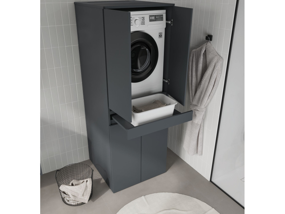 Szafka pod pralkę „Neve 70” – 70 x 73 x 193 cm – matowy antracyt