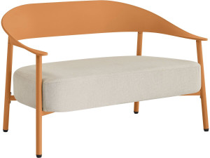 Sofa ogrodowa "Céora" z tworzywa sztucznego i metalu - 2-osobowa - Pomarańczowy