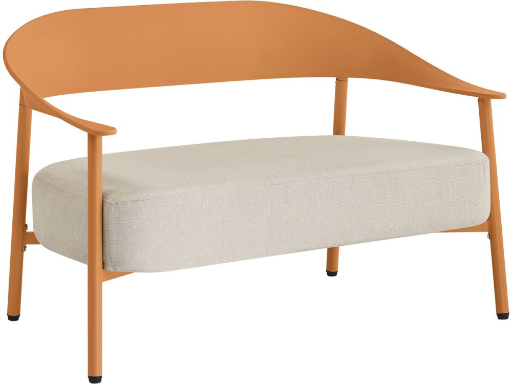 Sofa ogrodowa "Céora" z tworzywa sztucznego i metalu - 2-osobowa - Pomarańczowy
