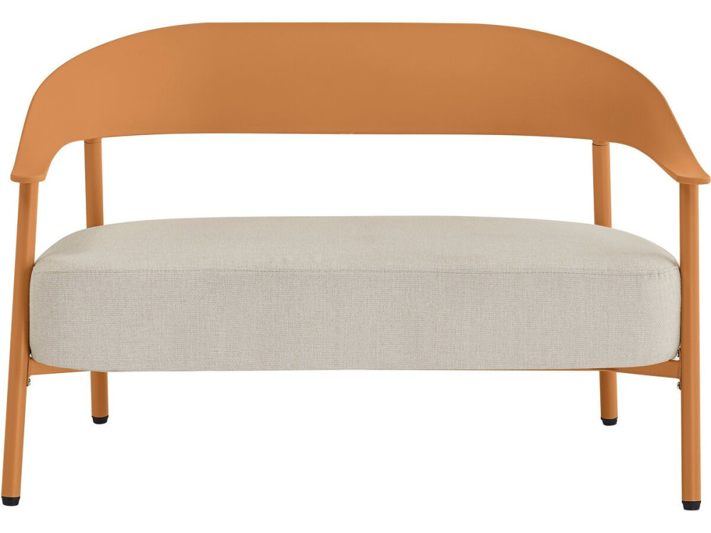 Sofa ogrodowa "Céora" z tworzywa sztucznego i metalu - 2-osobowa - Pomarańczowy