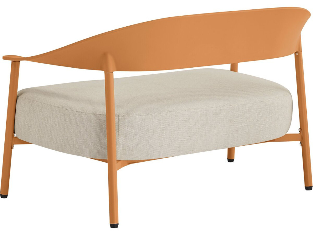 Sofa ogrodowa "Céora" z tworzywa sztucznego i metalu - 2-osobowa - Pomarańczowy