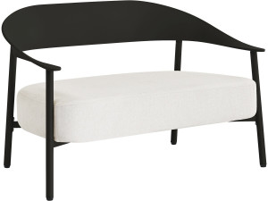 Sofa ogrodowa "Céora" z tworzywa sztucznego i metalu - 2-osobowa - Czarna