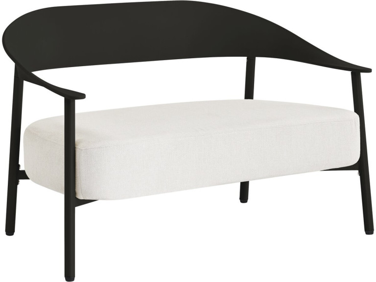 Sofa ogrodowa "Céora" z tworzywa sztucznego i metalu - 2-osobowa - Czarna