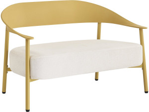 Sofa ogrodowa "Céora" z tworzywa sztucznego i metalu - 2-osobowa - żółta