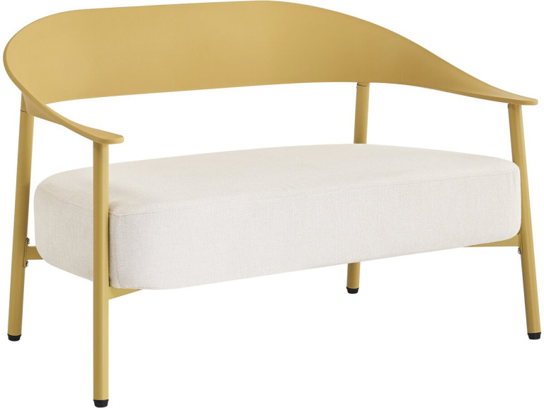 Sofa ogrodowa "Céora" z tworzywa sztucznego i metalu - 2-osobowa - żółta