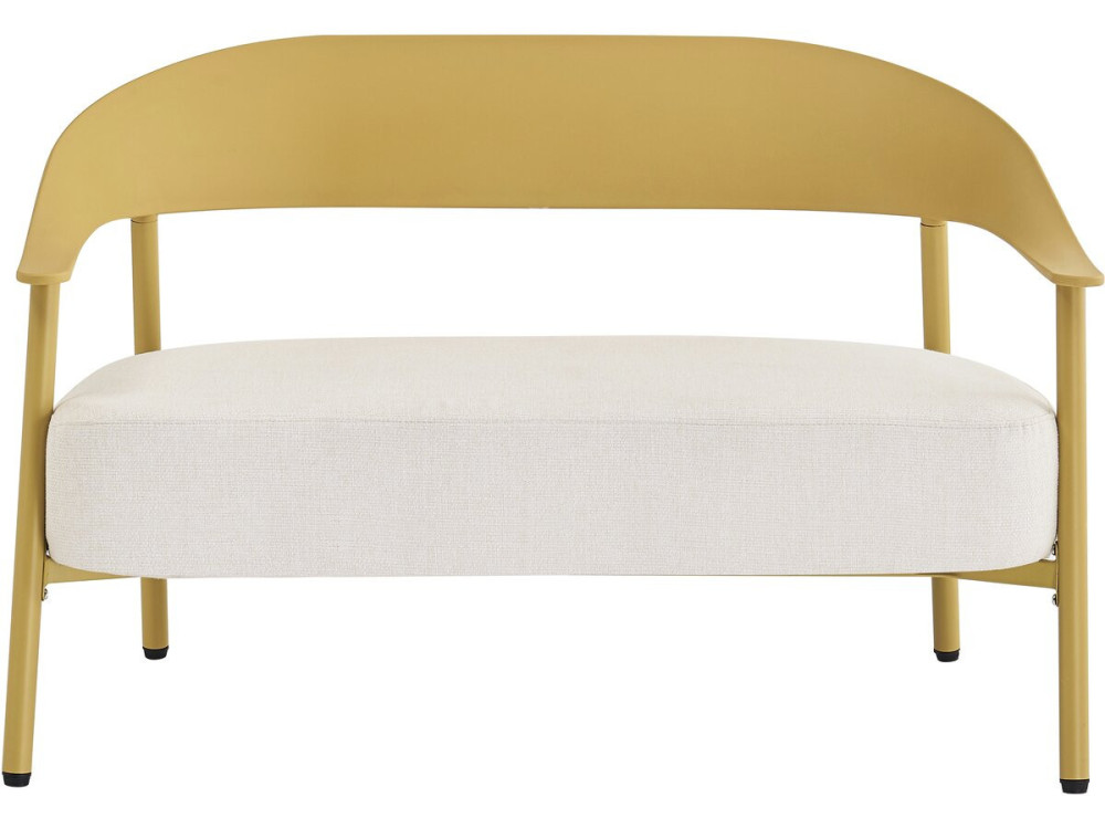 Sofa ogrodowa "Céora" z tworzywa sztucznego i metalu - 2-osobowa - żółta