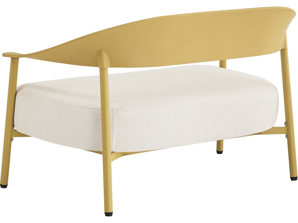 Sofa ogrodowa "Céora" z tworzywa sztucznego i metalu - 2-osobowa - żółta