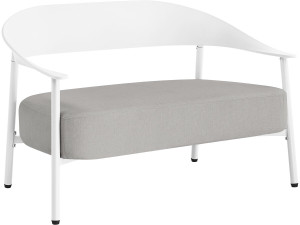 Sofa ogrodowa "Céora" z tworzywa sztucznego i metalu - 2-osobowa - Biała