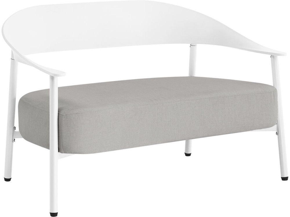 Sofa ogrodowa "Céora" z tworzywa sztucznego i metalu - 2-osobowa - Biała